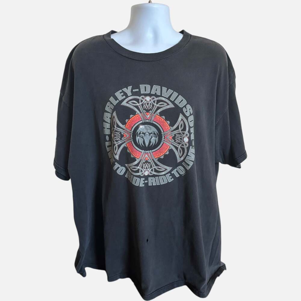 Harley-Davidson 3XL Biker Aruba Graphic Tee Black Relaxed